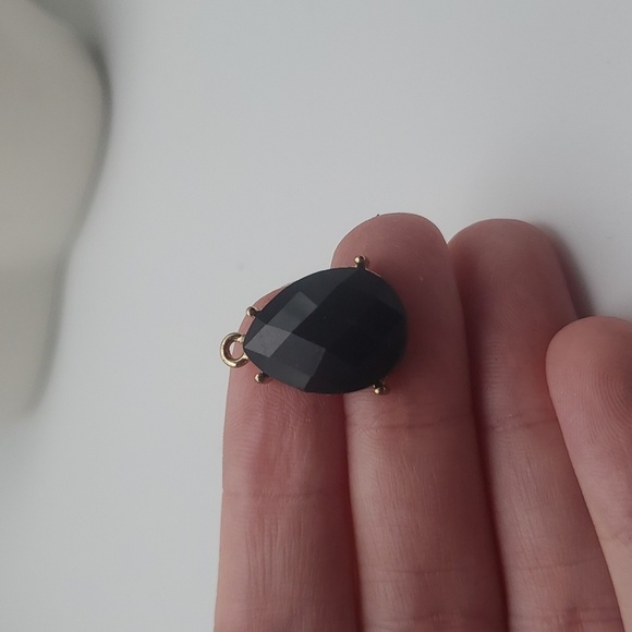 Black faceted‎ gem necklace pendant - Picture 1 of 2